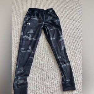 Black and Grey Camo Under Armour Boys Pants YL